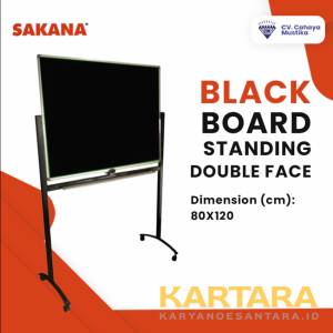 Sakana Papan Tulis Blackboard Uk. 80 x 120 cm Standing Double Face