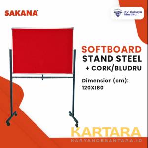 Sakana Papan Softboard Cork Stand Steel Uk. 120 x 180 cm Papan Pin