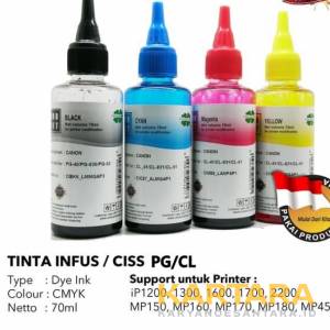 TINTA REFILL ISI ULANG BOTOL INFUS CANON PG/CL 70 ML BLACK 